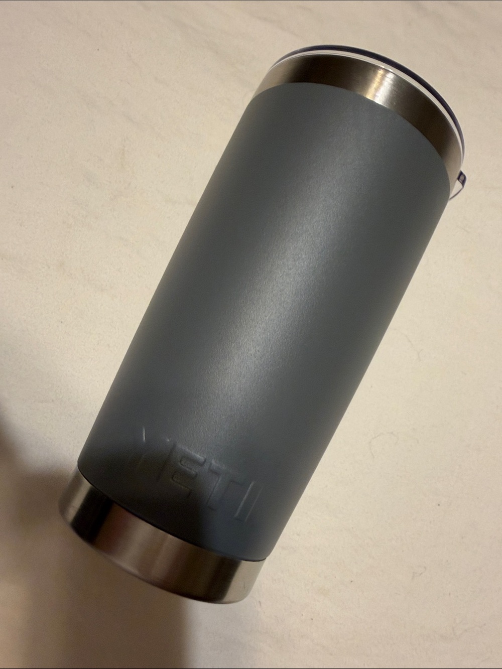 Yeti Stainless Steel Tumbler in Slate Gray with Steel Trim
